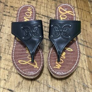 Sam Edelman "Ruth" women’s wedge sandals. Black leather.  8.5 M
